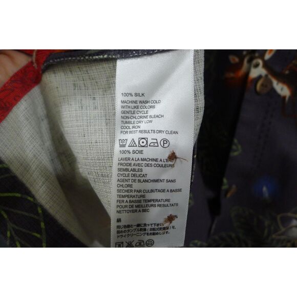 Tommy Bahama Seasons Greetings Washable Silk Hawaiian Print Shirt M - Picture 9 of 10